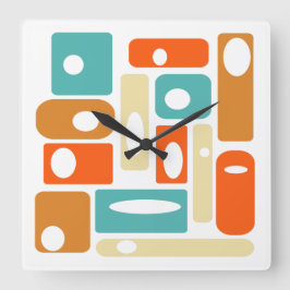 Relógio Quadrado Vintagem de Meio século de Retângulos Atômicos Col