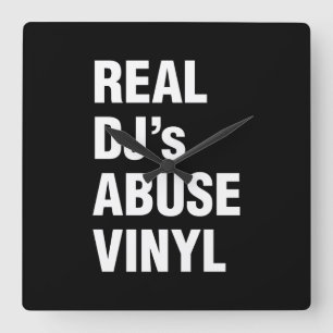RELÓGIO QUADRADO VINYL DE ABUSO DO REAL DJ