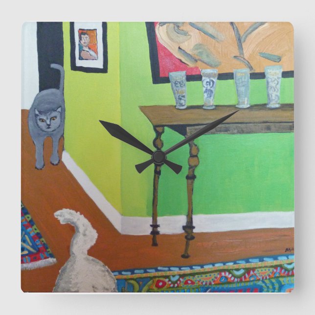 Relógio Quadrado Violência Doméstica (Frente)