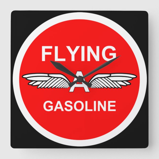 Relógio Quadrado Voando Uma Gasolina (Frente)