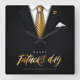Relógio Quadrado Você é o melhor Pai do Dia de os pais Dourado negr