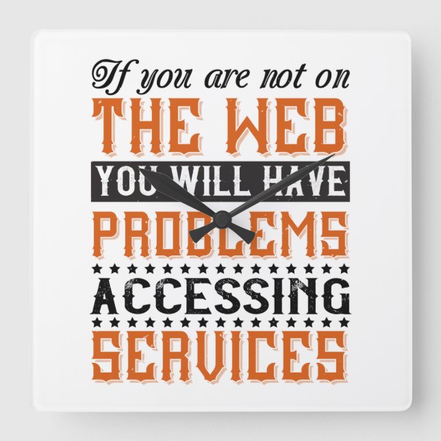 Relógio Quadrado Você Terá Problemas Ao Acessar Os Serviços (Frente)