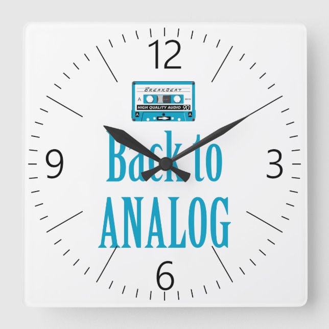 Relógio Quadrado Voltar ao analógico (Frente)