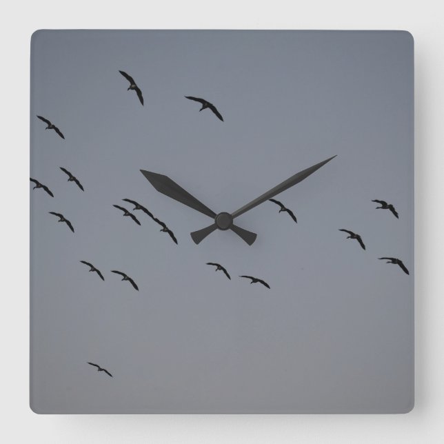 Relógio Quadrado Voo noturno (Frente)