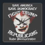 Relógio Quadrado Vote Political Patriotic Trump Republican Party<br><div class="desc">PrimAlaska Apparel.</div>