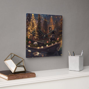 Relógio Quadrado Voz Festiva do Buldogue Francês