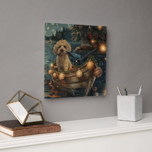 Relógio Quadrado Voz Festiva do Natal no Havaí