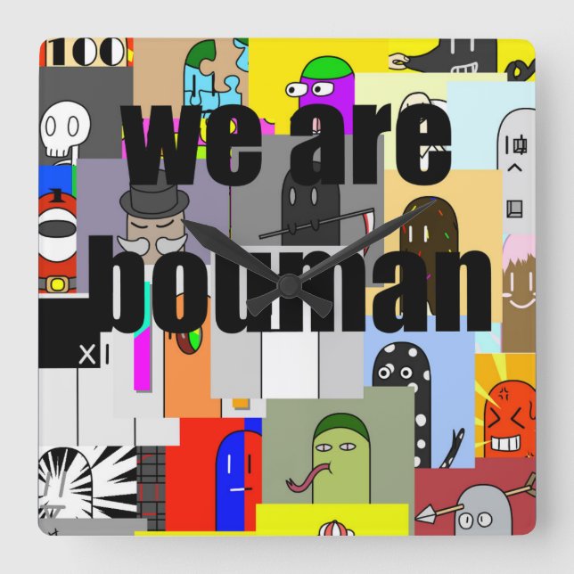 Relógio Quadrado wa are bouman＃1 (Frente)