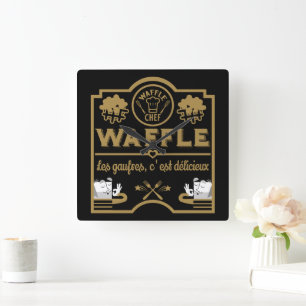 Relógio Quadrado Waffle Chef