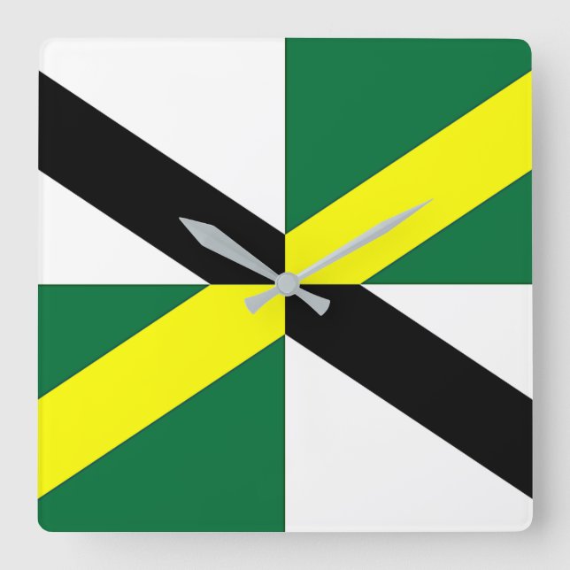 Relógio Quadrado Wall Clock com a bandeira de Monterey, EUA (Frente)