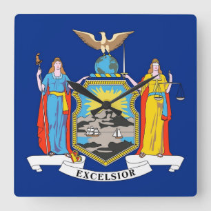 Relógio Quadrado Wall Clock com Flag de Nova York, EUA