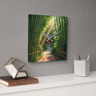 Relógio Quadrado Wall Clock My Paradise