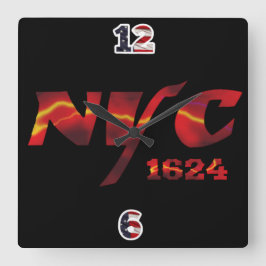 Relógio Quadrado Wall Clock NYC 1624