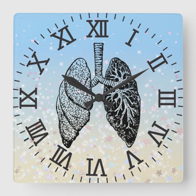 Relógio Quadrado Wall clock para o centro médico (Frente)