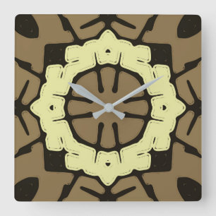 Relógio Quadrado Wall Clock, um design clássico multicolorido