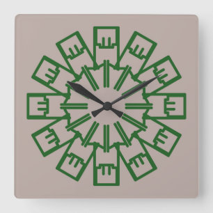 Relógio Quadrado Wall Clock, um elegante design clássico multicolor