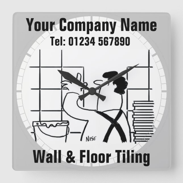 Relógio Quadrado Wall & Floor Tiling Business Wall Clock (Frente)