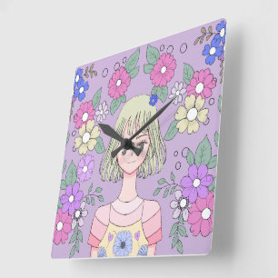 Relógio Quadrado Wall Watch da coleção de yume no Hana