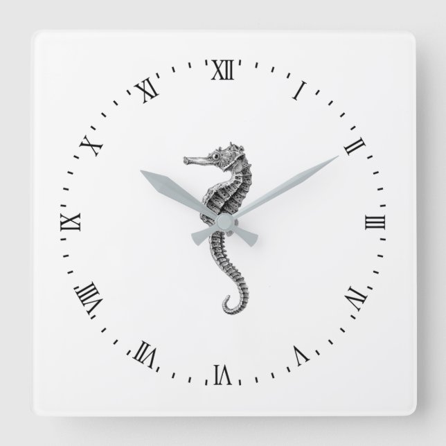 RELÓGIO QUADRADO WALLCLOCK NAUTILITÁRIO "SEAHORSE" (Frente)