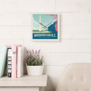 Relógio Quadrado Washington DC Capital da Nação