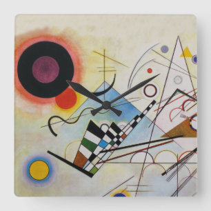 Relógio Quadrado Wassily Kandinsky - Composição 8 - Arte Funciona