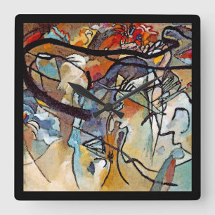 Relógio Quadrado Wassily Kandinsky - Composição Cinco Arte Abstrata