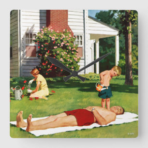 Relógio Quadrado Watering Father