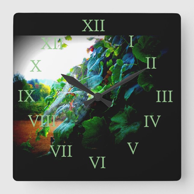 Relógio Quadrado Web da uva (Frente)