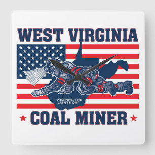 RELÓGIO QUADRADO WEST VIRGINIA COAL MINER