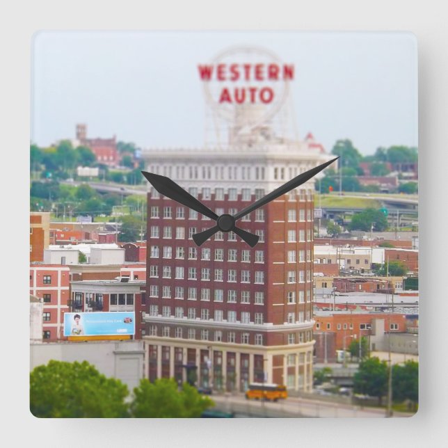 Relógio Quadrado Western Auto Building Loft Condos Kansas City (Frente)