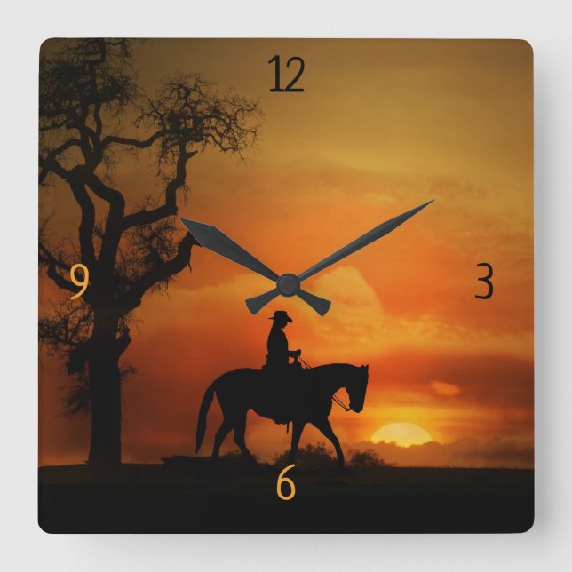Relógio Quadrado Western Pleasure Country Western Ranch (Frente)