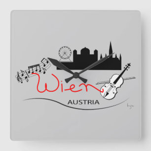 Relógio Quadrado Wien, Áustria - Österreich
