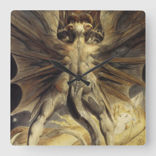 Relógio Quadrado William Blake - O Excelente do Dragão Vermelho e a