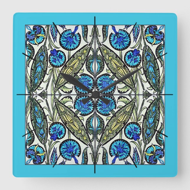 Relógio Quadrado William De Morgan Victorian Clocks (Frente)