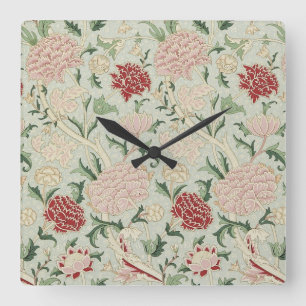 Relógio Quadrado William Morris Cray Floral Pre-Raphaelite Vintage