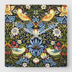 Relógio Quadrado William Morris, Morango Thief