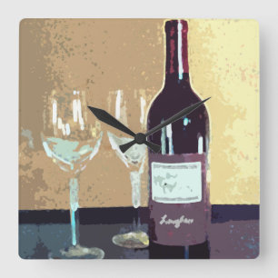 Relógio Quadrado Wine time