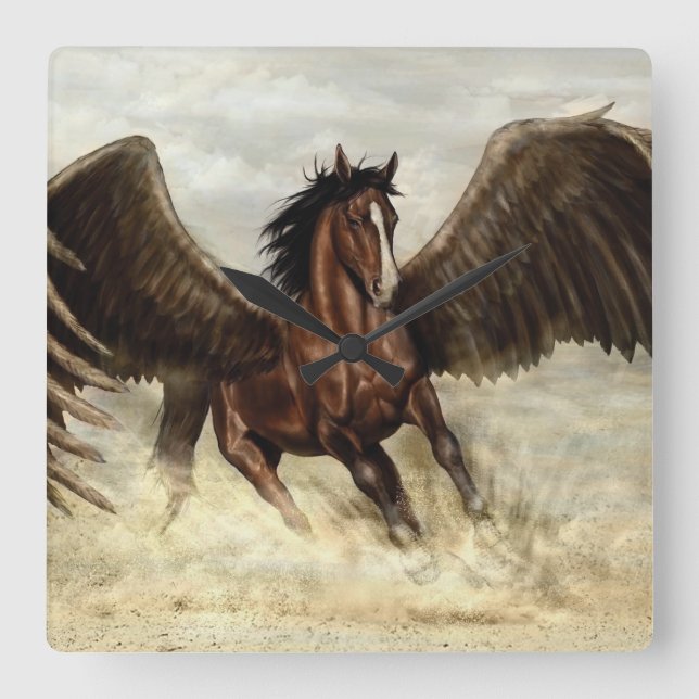 Relógio Quadrado Winged Pegasus   (Frente)
