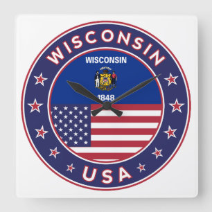 Relógio Quadrado Wisconsin sticker,phone case, tote bag