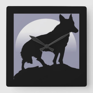 RELÓGIO QUADRADO WOLF SILHOUETTE