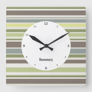 Relógio Quadrado Woodland Cores Nature Patterno Wall Clock