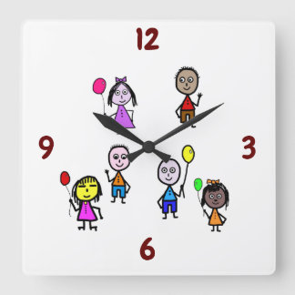 Relógio Quadrado World Kids Clock