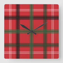 Relógio Quadrado Xadrez de Natal