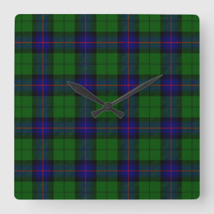 Relógio Quadrado Xadrez do verde azul do tartan do clã de Armstron