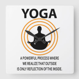 Relógio Quadrado Yoga Meditation Yoga