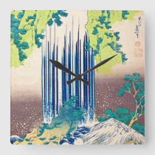 Relógio Quadrado Yoro Falls in Mino Province, 1833-1834 by Hokusai