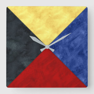 Relógio Quadrado Z Zulu Marca Náutica do Sinal Náutico Zulu Sinaliz