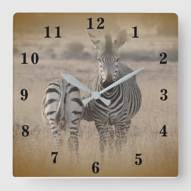 Relógio Quadrado Zebra (Frente)