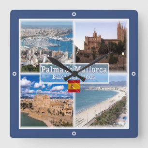 Relógio Quadrado zES107 MALLORCA PALMA, Ilhas Baleares,