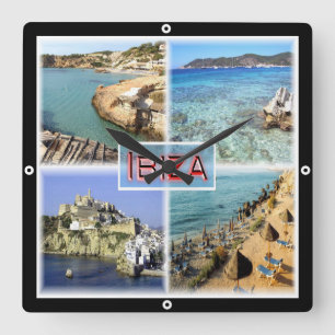 Relógio Quadrado zES109 IBIZA, cidade antiga, CALA TARIDA, SES SALI